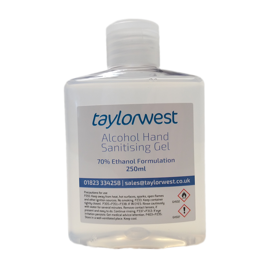 TaylorWest Alcohol Hand Sanitising Gel 250ml